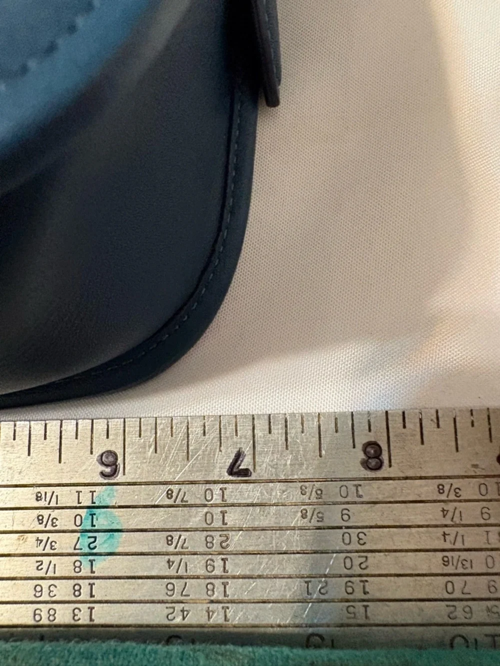 Coach Pebble Leather Crossbody Bag in Teal Zip closure adjustable strap w/charm - Picture 15 of 15